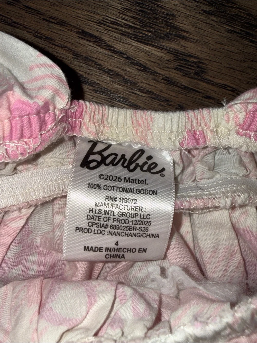 Barbie Pink Gingham Sleeveless Dress with Logo & Silhouette Print 4t